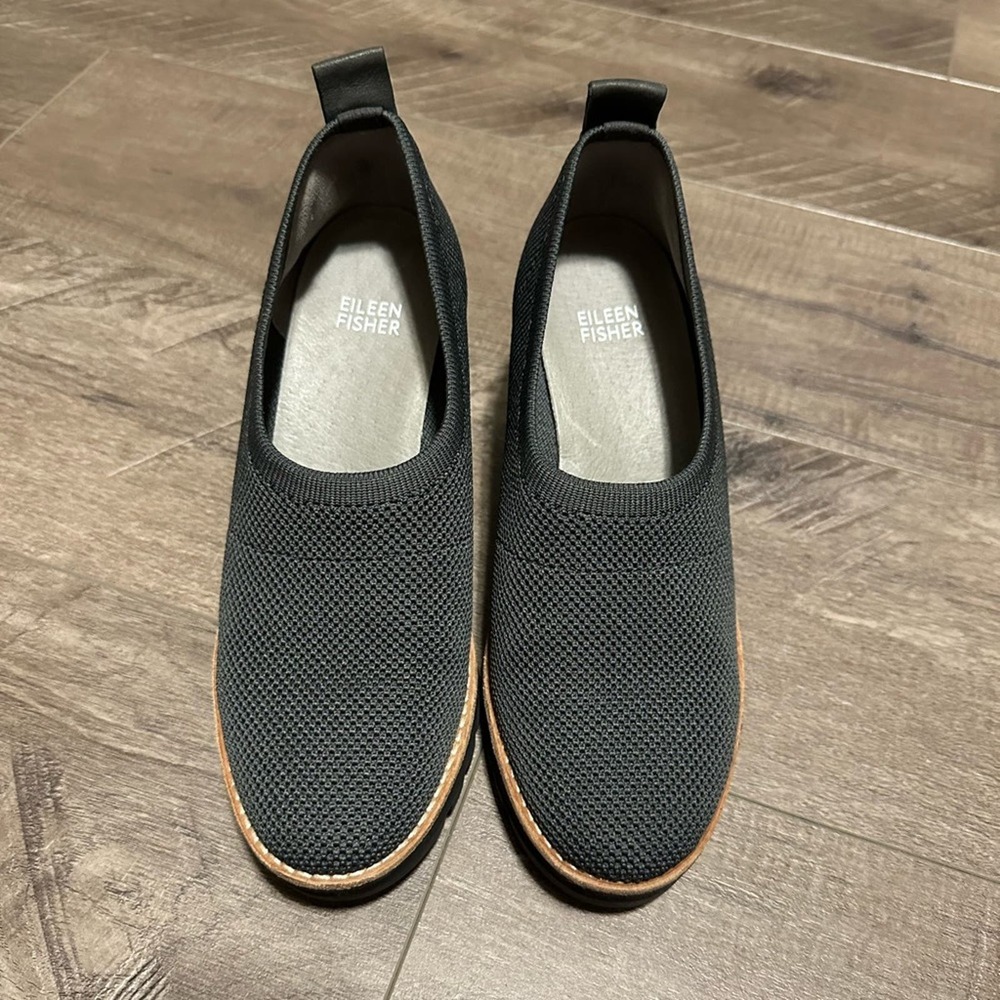 Eileen Fisher Marie Slip On Cushioned Wedge Grey Graphite 7.5 NWOB - Picture 2 of 4